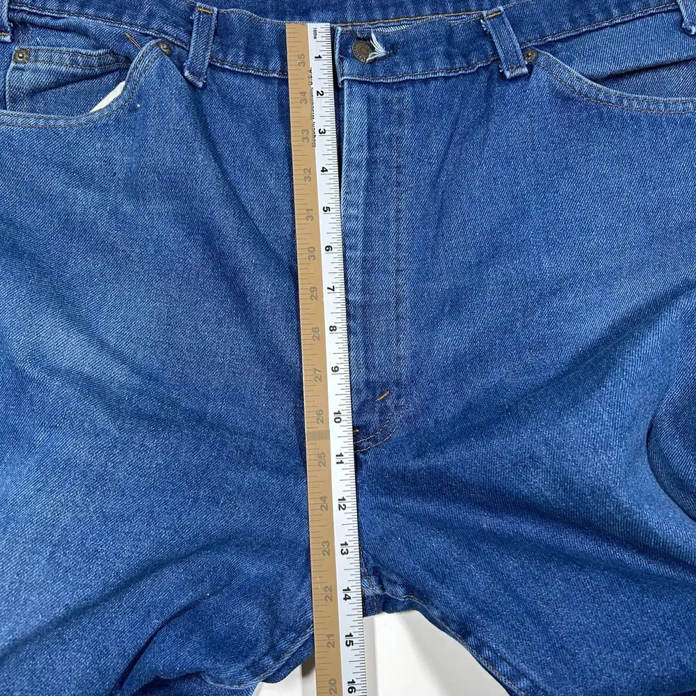 Vintage Levi's‎ Straight Leg Denim Jeans Medium Wash Altered Hem Mens 42x28